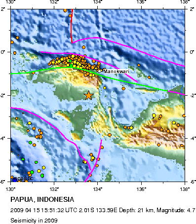 Seismicity in 2009