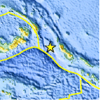 Small map showing earthquake