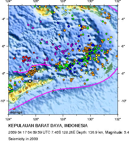 Seismicity in 2009