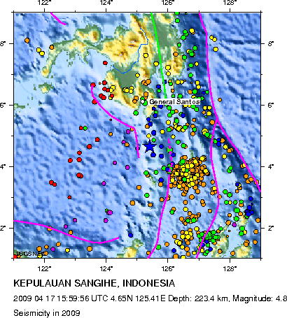 Seismicity in 2009