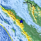 Small map showing earthquake