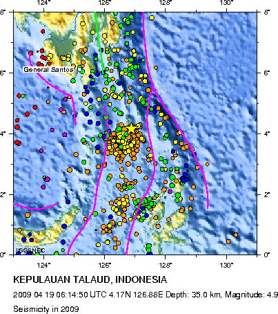 Seismicity in 2009