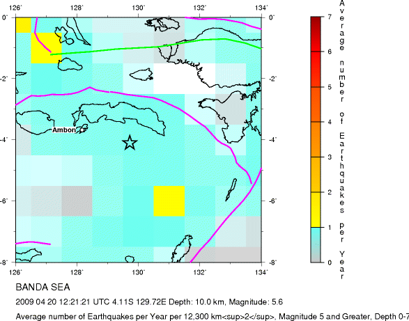 Earthquake Density Map,Shallow Earthquakes: Depth 0-70 km
