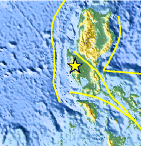 Small map showing earthquake