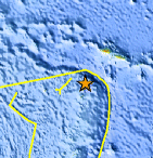 Small map showing earthquake