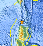 Small map showing earthquake