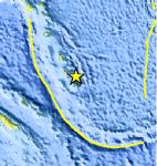 Small map showing earthquake