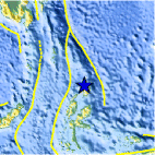Small map showing earthquake