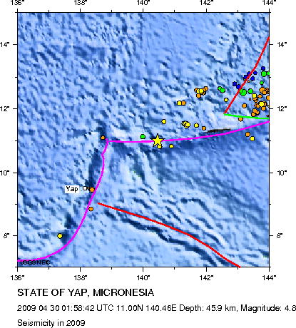 Seismicity in 2009