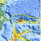 Small map showing earthquake