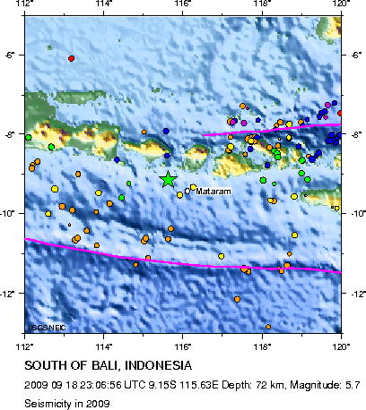 Seismicity in 2009