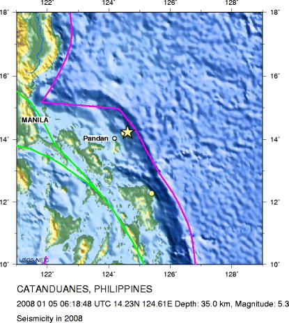 Seismicity in 2008