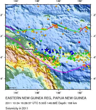 Seismicity in 2011