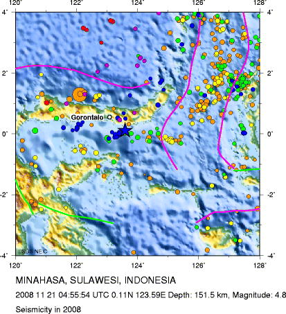 Seismicity in 2008