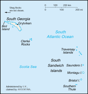 Map of SOUTH SANDWICH ISLANDS